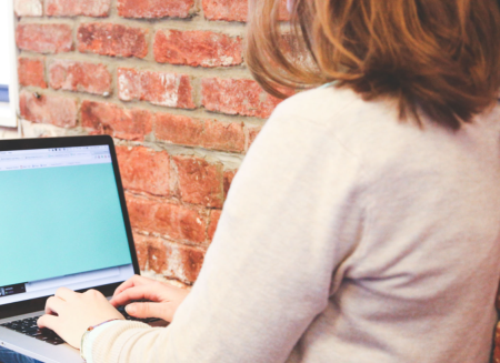 Female working on a laptop